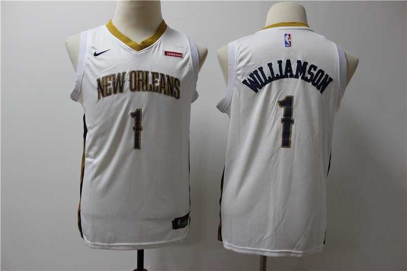 Pelicans 1 Zion Williamson White Youth Nike Swingman Jersey,We sell and wholesale Pelicans 1 Zion Williamson White Youth Nike Swingman Jersey on line form chian!